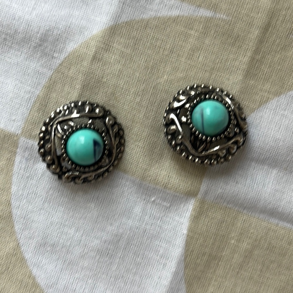 Turquoise statement earrings